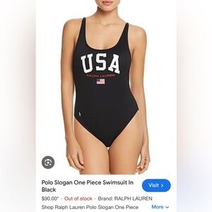 Black Polo Ralph Lauren one piece swimsuit size small used once